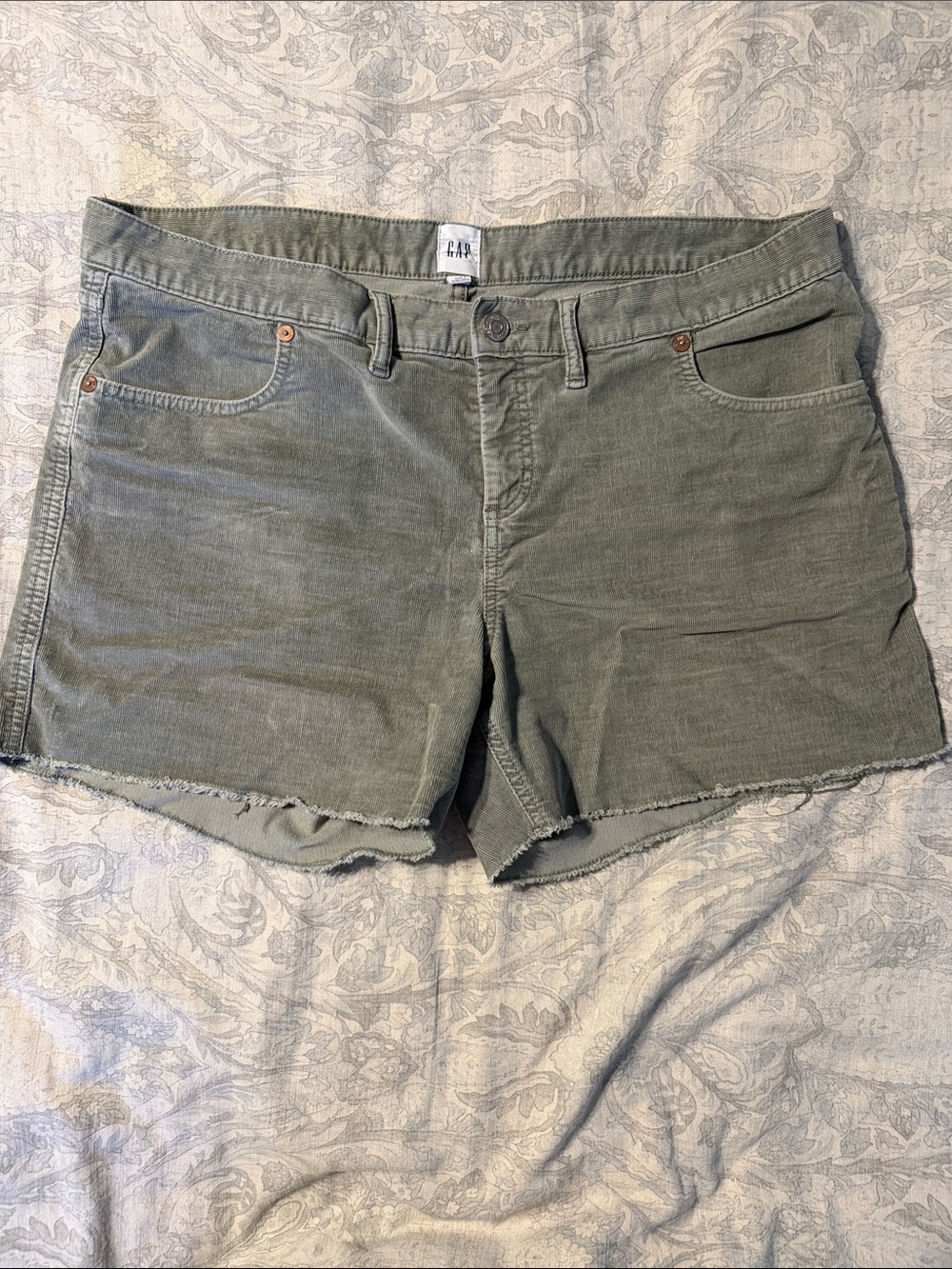 GAP Olive Green Corduroy Low-Rise Women's Shorts